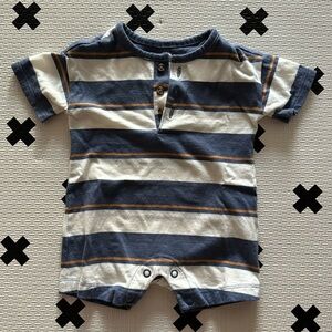 Carter’s baby striped tshirt romper in blue size 3m